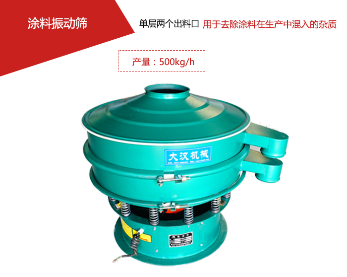 涂料屬于普通不易發(fā)生反應(yīng)的物料，所以涂料振動篩采用的是碳鋼材質(zhì)。